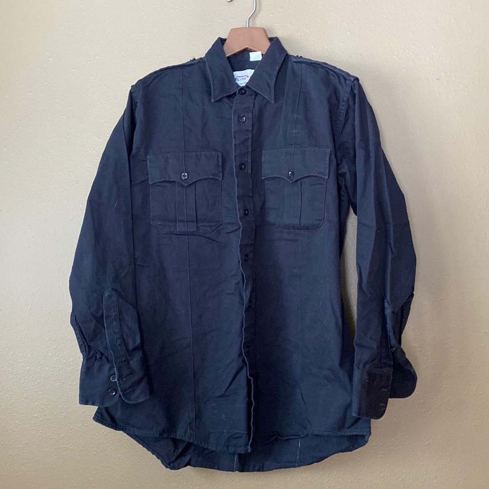 Mens Flying Cross button down work shirt Size large